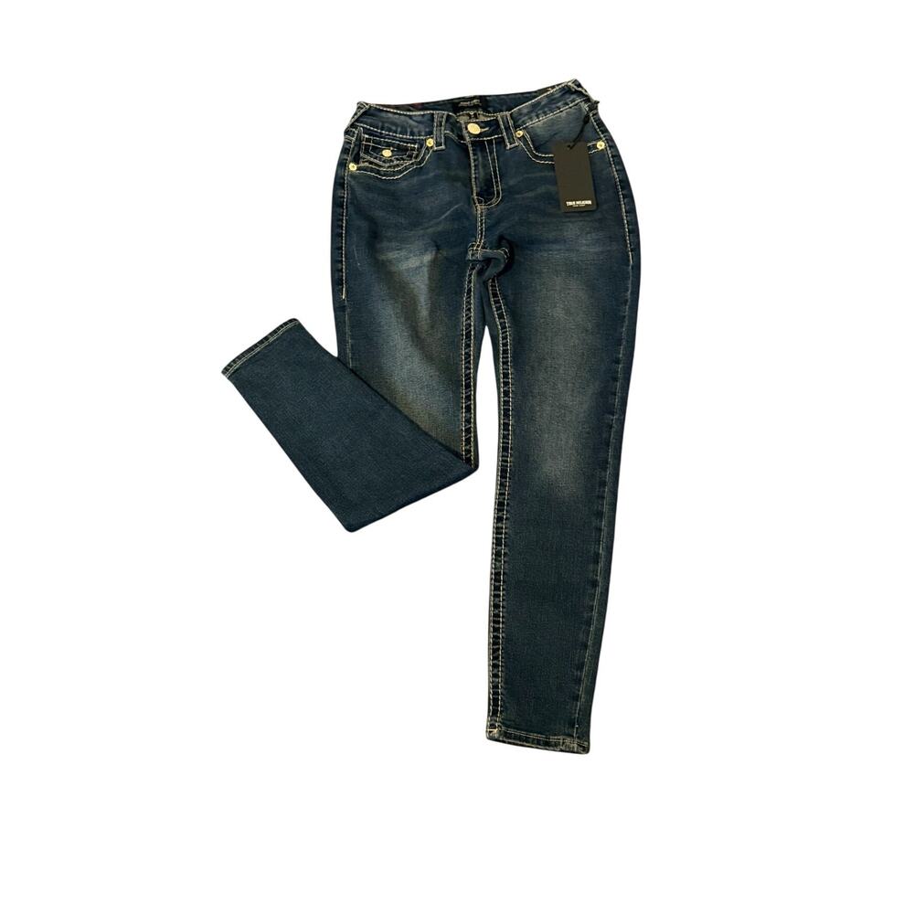 True Religion Jeans Womens 28x28 Jennie Curvy Super Skinny Dark Wash Stretch NWT